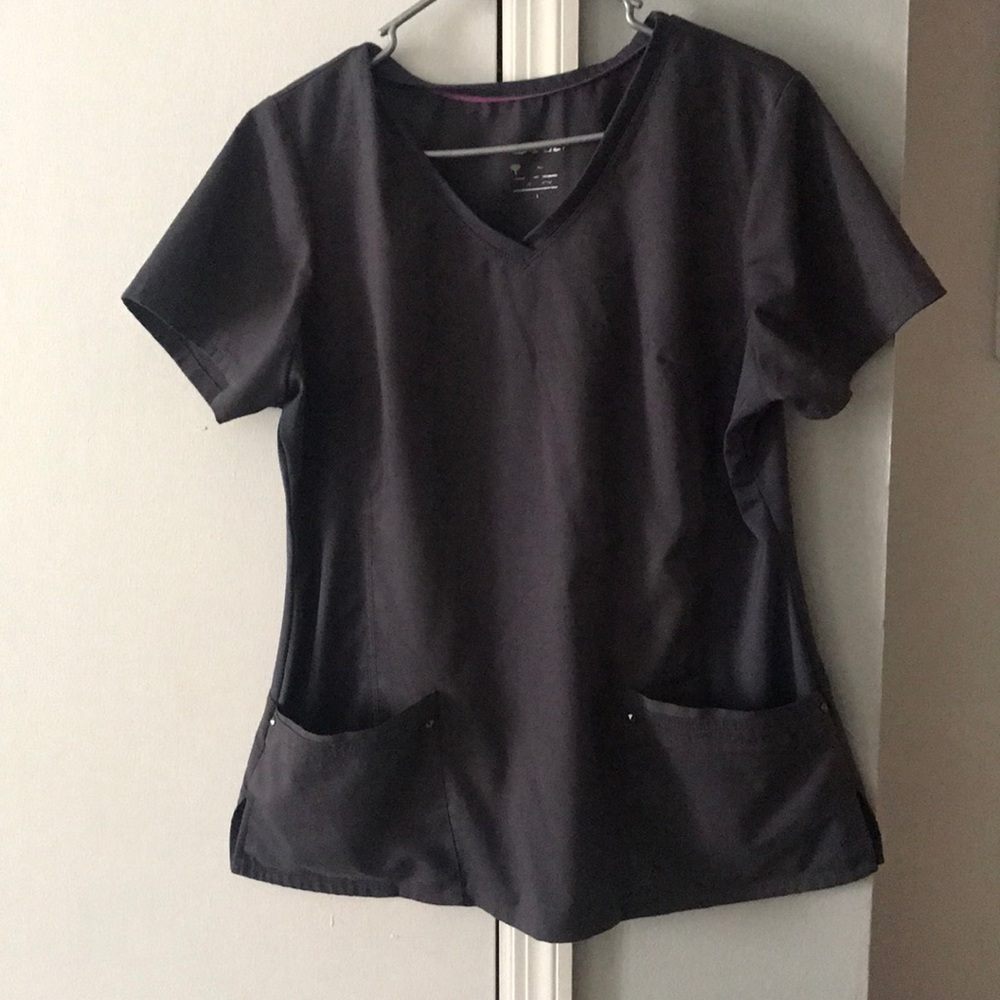 Healing hands(Purple yoga) Grey scrub set